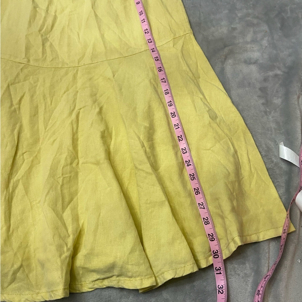 Free People poppy linen button front split midi skirt yellow 4164 - Picture 12 of 13
